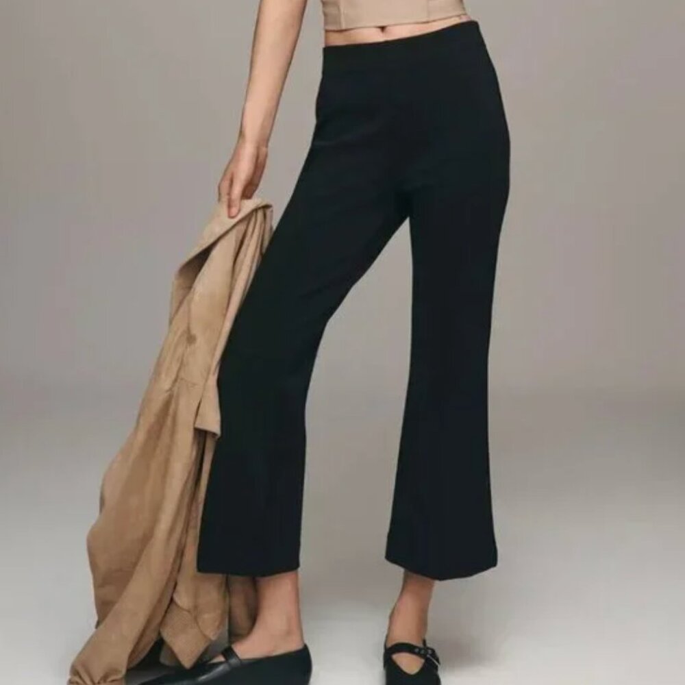 Anthropologie The Margot Kick-Flare Cropped Pants by Maeve: Textured EDITION XL